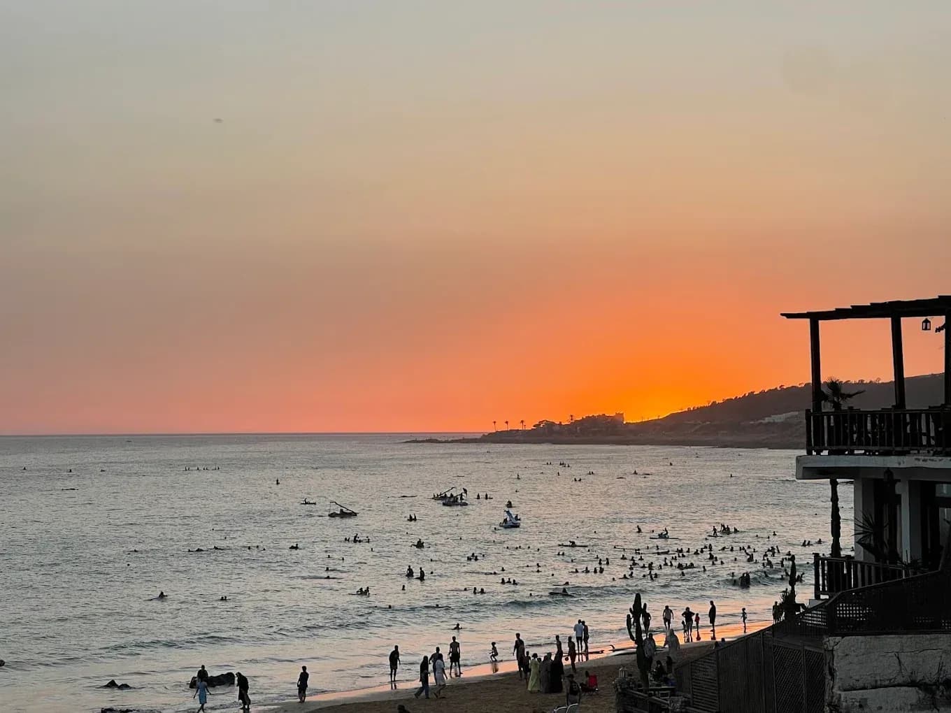 Atardecer en la playa de Tánger