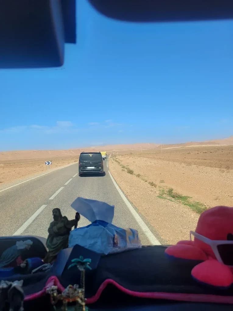 Southern road seen from the vehicle