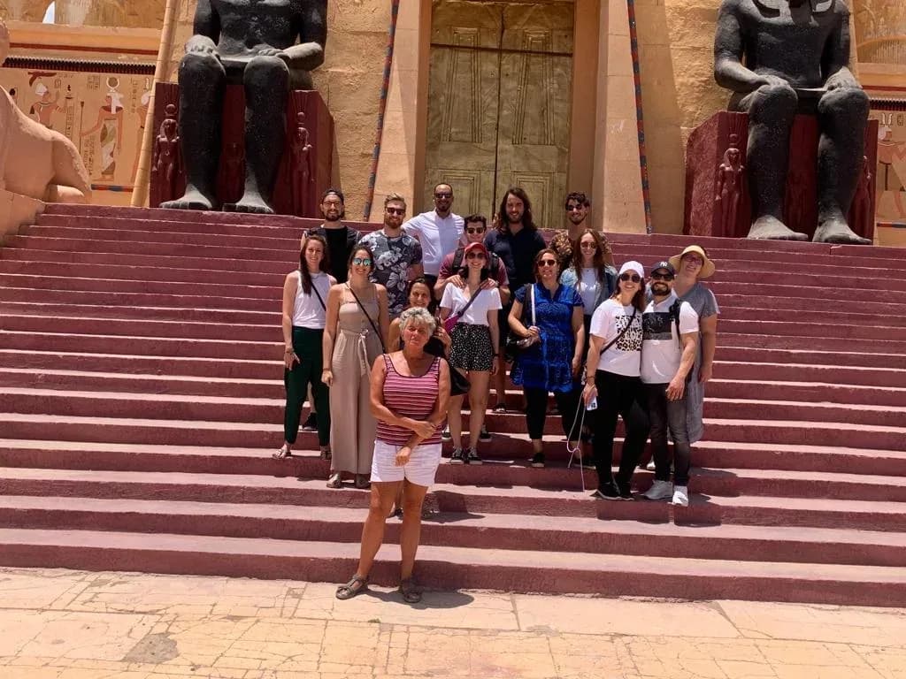Group of travellers at the Ouarzazate film studios