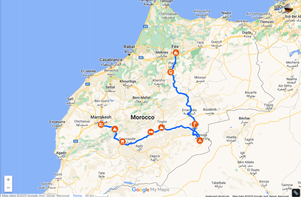 ruta de 3 dias de Fez a Marrakech